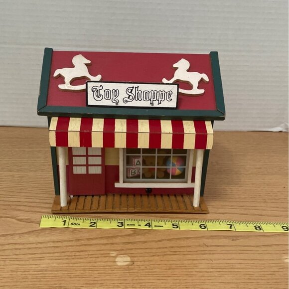 Vtg Wooden Christmas Toy Shoppe Music Box Plays Toy Land Animated Taiwan VIDEO - Picture 9 of 10